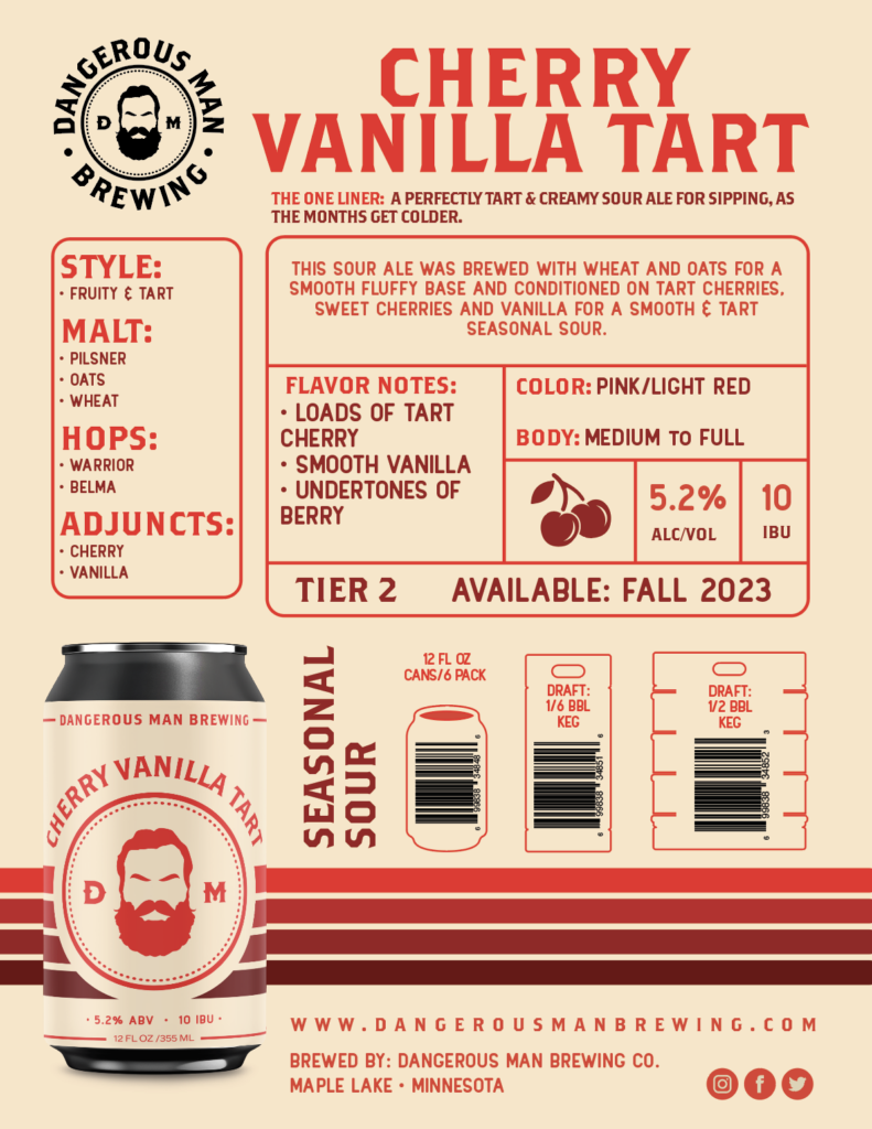 Cherry Vanilla Tart Sales Sheet