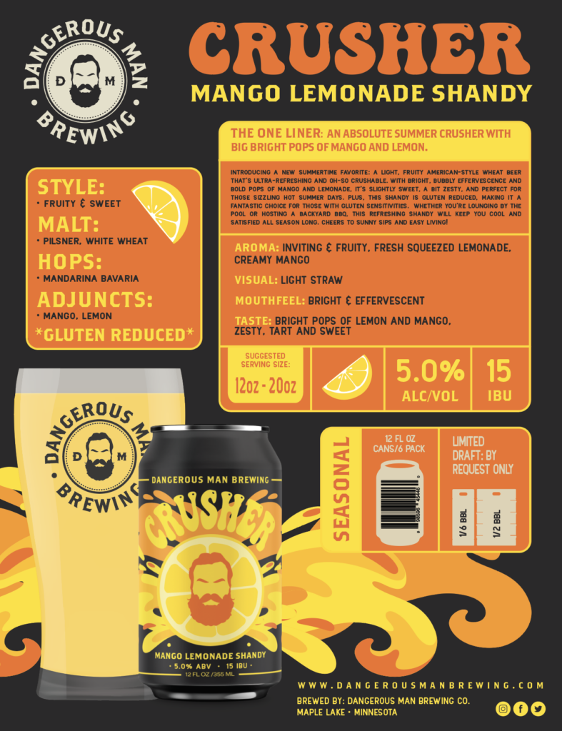 Crusher: Mango Lemonade Shandy Sales Sheet