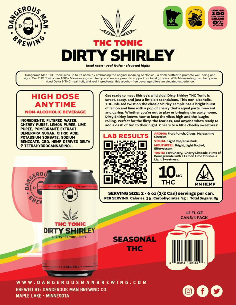 Dirty Shirley THC Tonic Sales Sheet