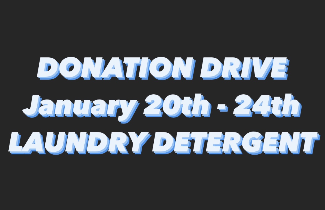 DM January 20th24th Donation Drive Laundry Detergent Dangerous Man