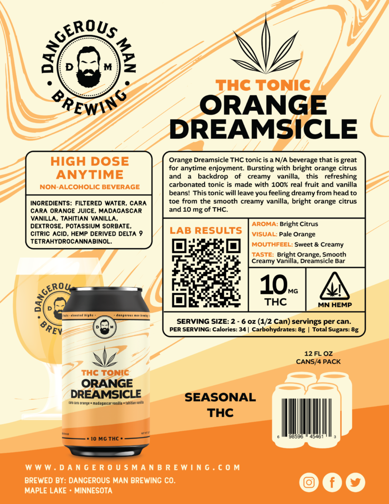 THC Tonic Orange Dreamsicle Sale Sheet