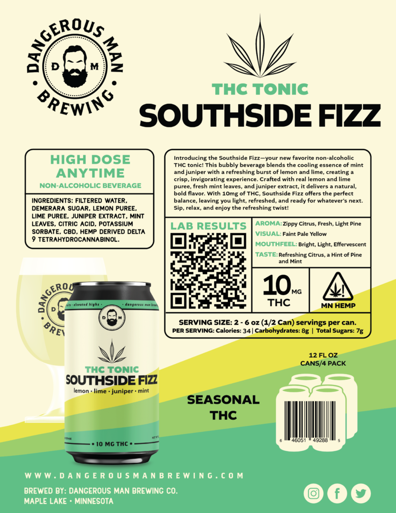 Southside Fizz THC Tonic Sales Sheet