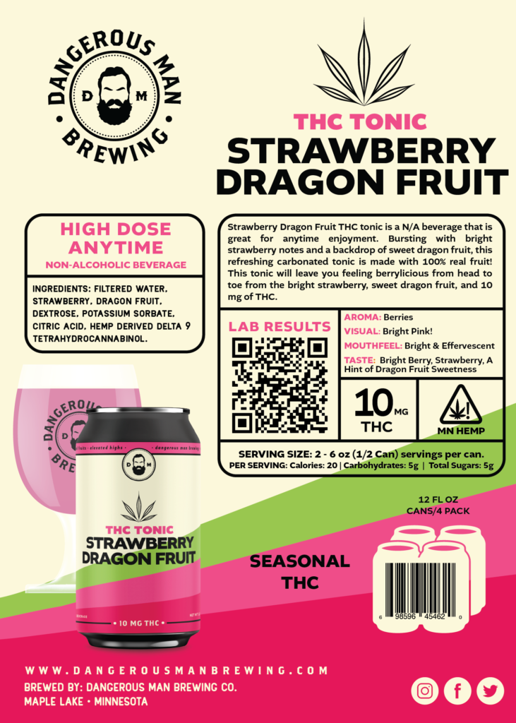 Strawberry Dragon Fruit THC Tonic Sales Sheet